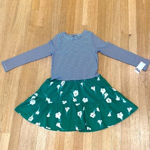 Tea Collection Girls Tiered Skirted Dress 8 NWT Very Verde